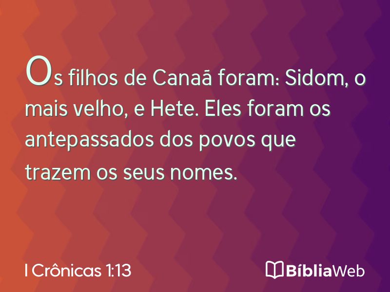 I Crônicas 1:13 em imagem para compartilhar