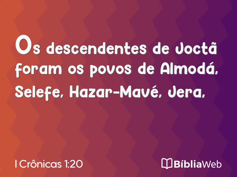 I Crônicas 1:20 em imagem para compartilhar