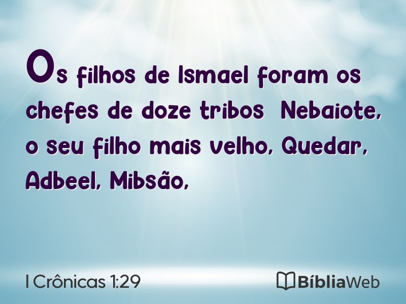 I Crônicas 1:29 em imagem para compartilhar
