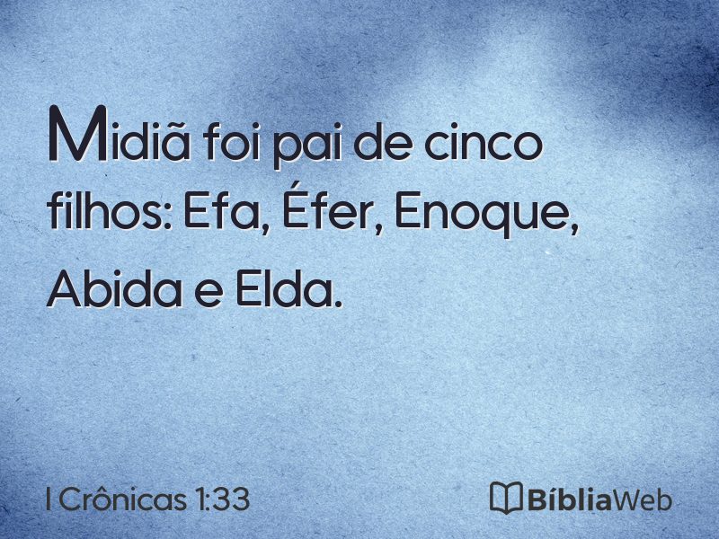 I Crônicas 1:33 em imagem para compartilhar