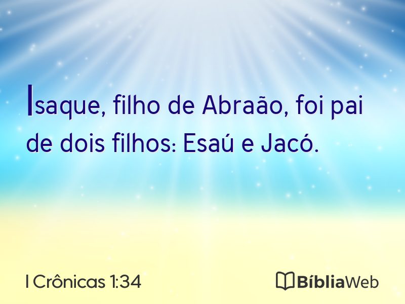 I Crônicas 1:34 em imagem para compartilhar