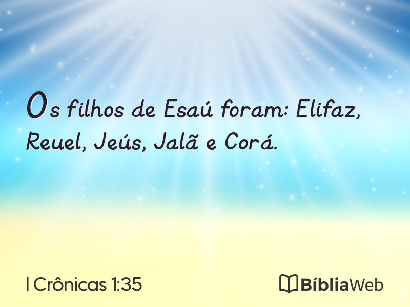 I Crônicas 1:35 em imagem para compartilhar