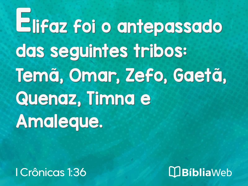 I Crônicas 1:36 em imagem para compartilhar
