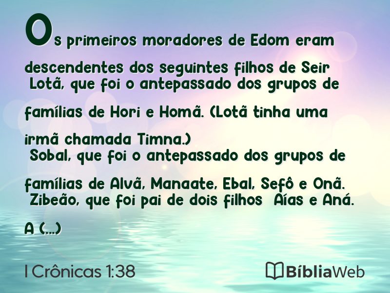 I Crônicas 1:38 em imagem para compartilhar