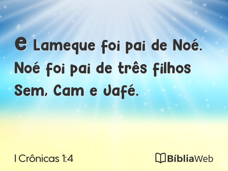 I Crônicas 1:4 em imagem para compartilhar
