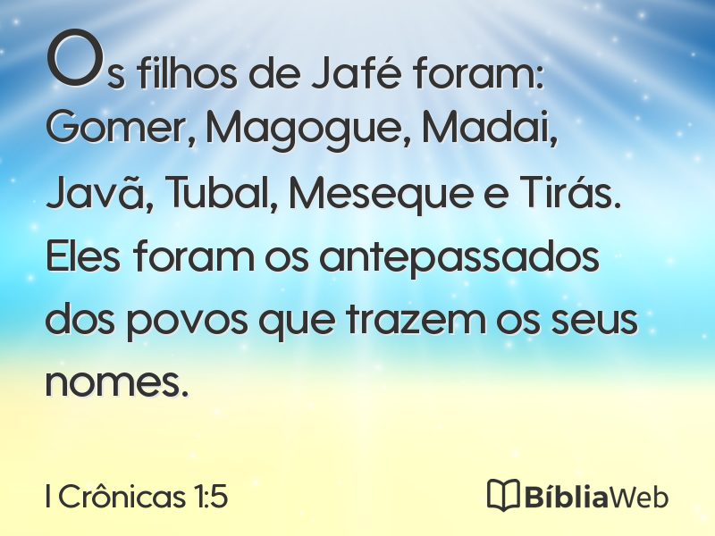 I Crônicas 1:5 em imagem para compartilhar
