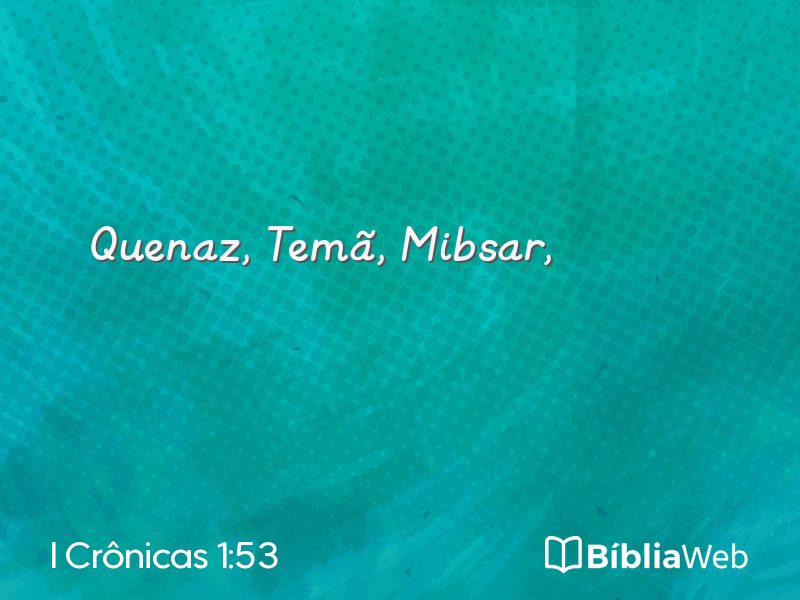 I Crônicas 1:53 em imagem para compartilhar
