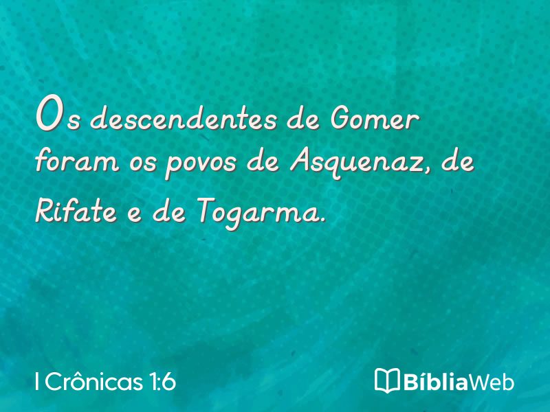 I Crônicas 1:6 em imagem para compartilhar