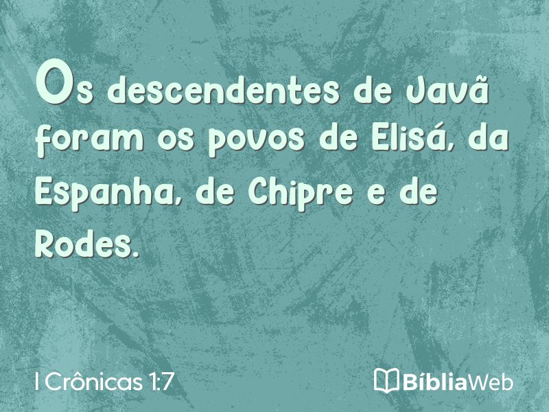 I Crônicas 1:7 em imagem para compartilhar
