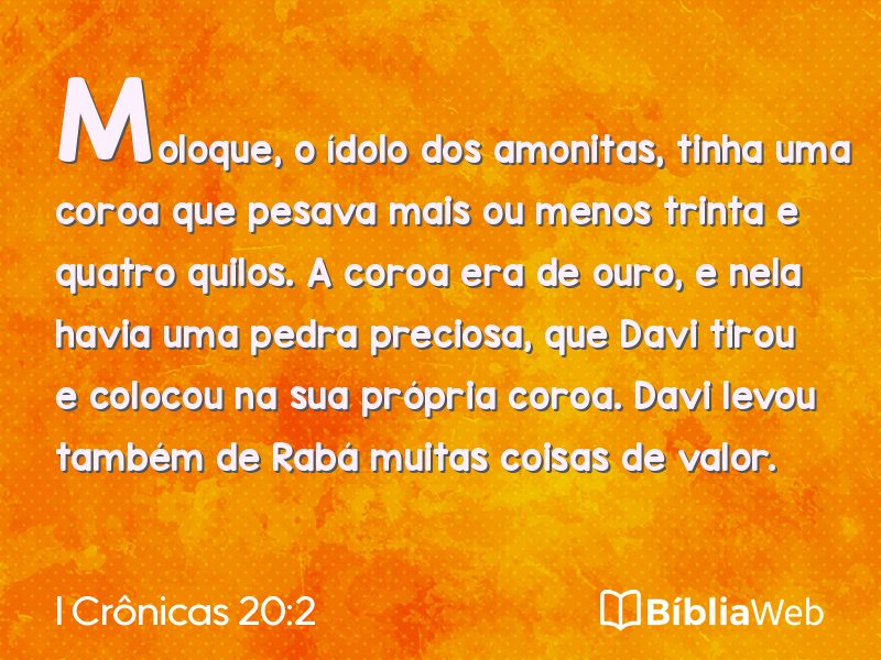 I Crônicas 20:2 em imagem para compartilhar