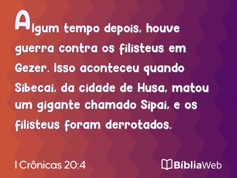 I Crônicas 20:4 em imagem para compartilhar