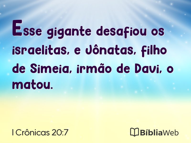 I Crônicas 20:7 em imagem para compartilhar