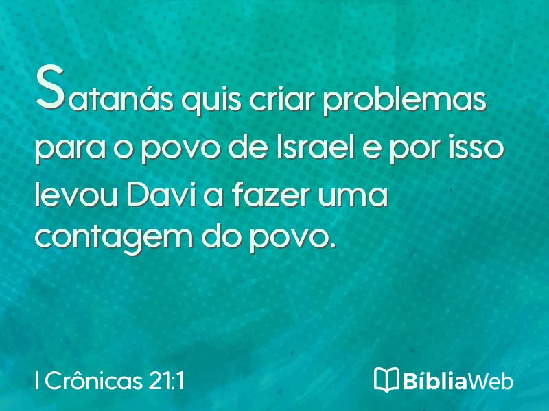 I Crônicas 21:1 em imagem para compartilhar