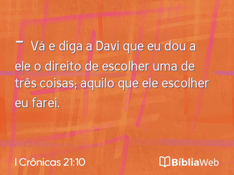 I Crônicas 21:10 em imagem para compartilhar