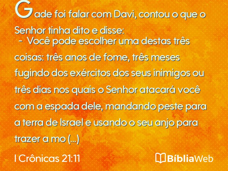 I Crônicas 21:11 em imagem para compartilhar