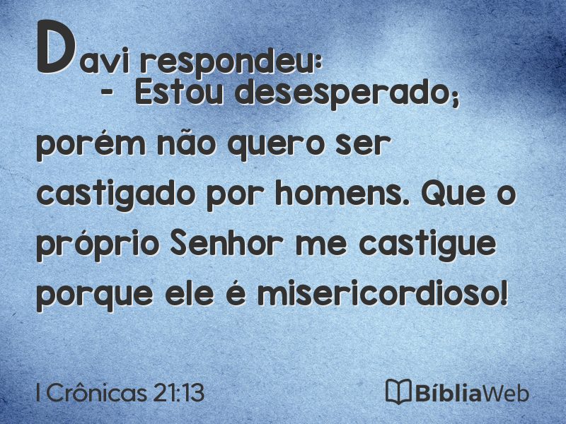 I Crônicas 21:13 em imagem para compartilhar