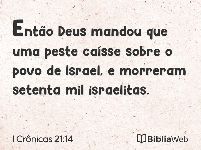 I Crônicas 21:14 em imagem para compartilhar