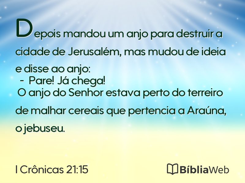 I Crônicas 21:15 em imagem para compartilhar