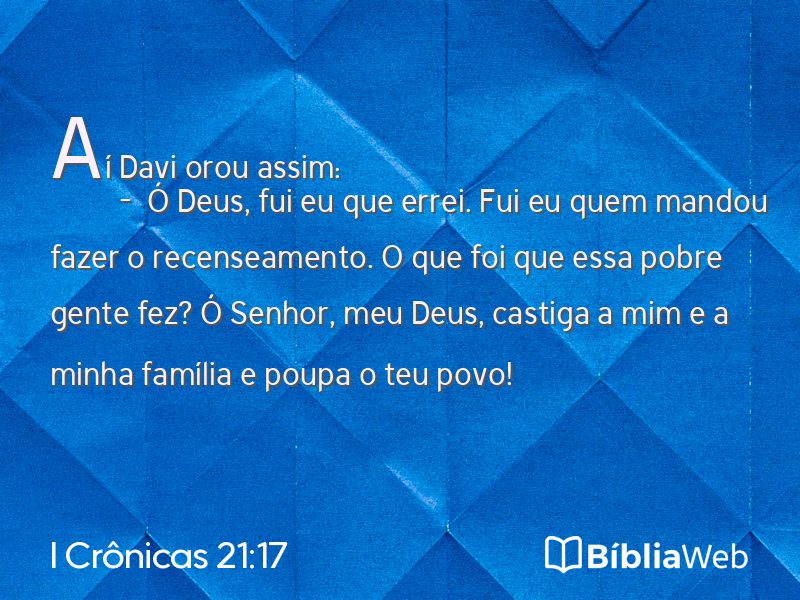 I Crônicas 21:17 em imagem para compartilhar