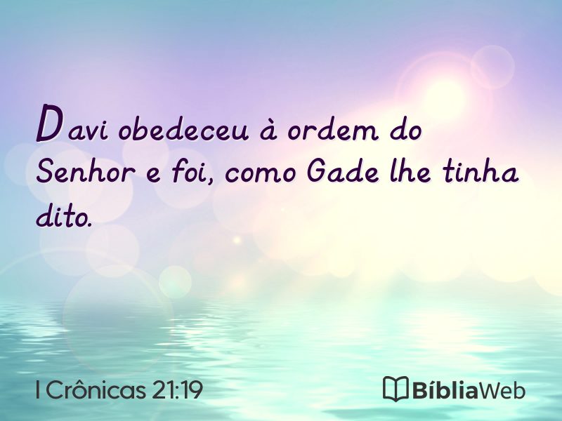 I Crônicas 21:19 em imagem para compartilhar