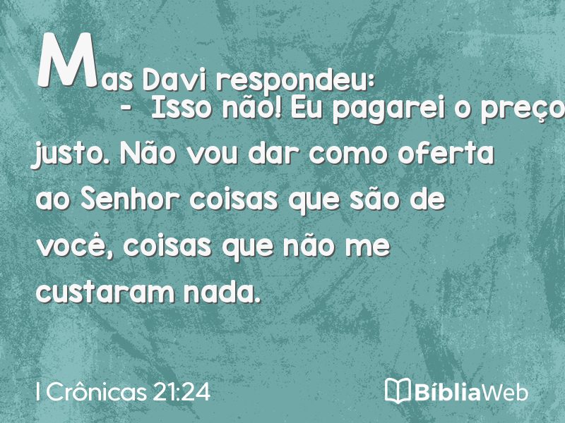I Crônicas 21:24 em imagem para compartilhar