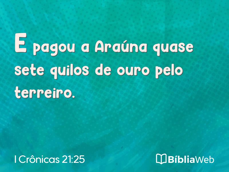 I Crônicas 21:25 em imagem para compartilhar