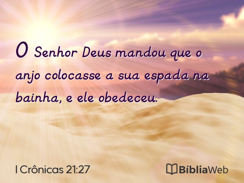 I Crônicas 21:27 em imagem para compartilhar