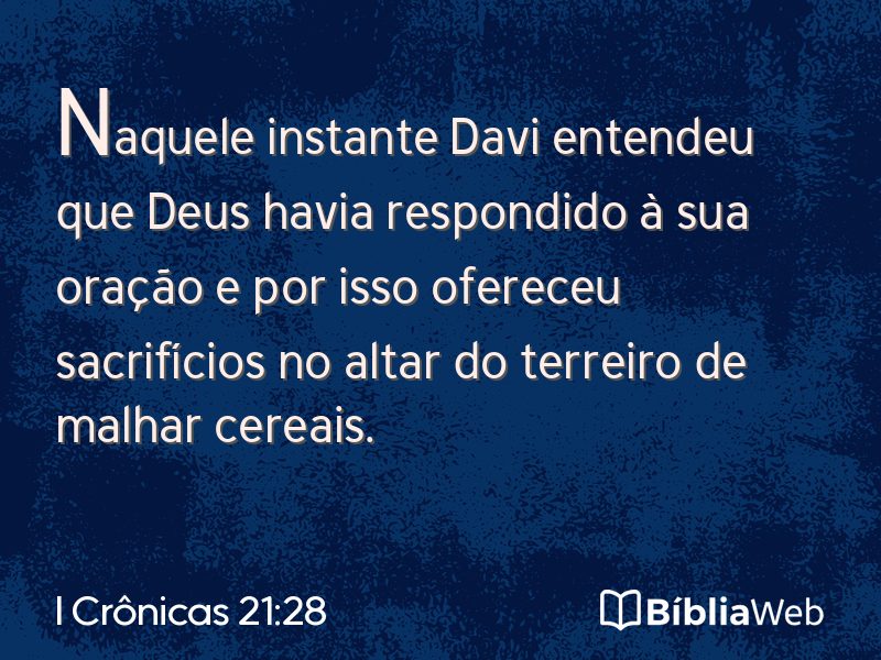 I Crônicas 21:28 em imagem para compartilhar