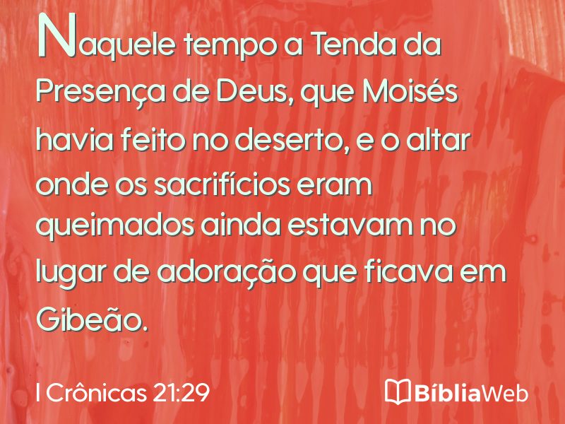 I Crônicas 21:29 em imagem para compartilhar