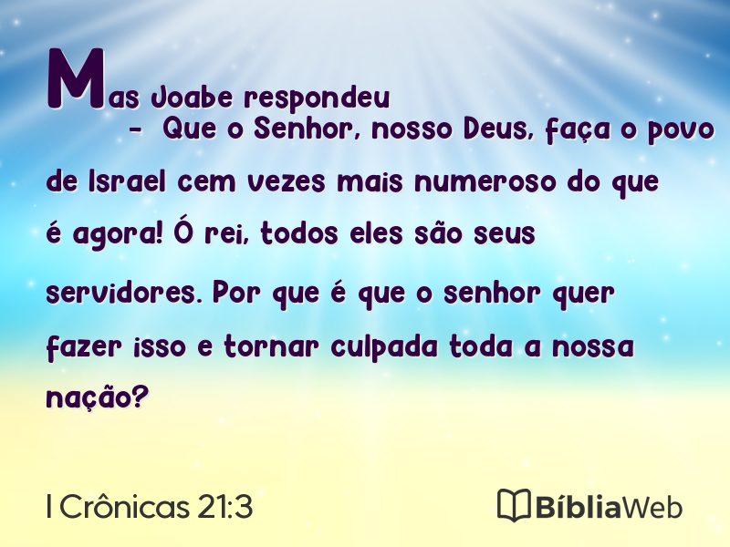 I Crônicas 21:3 em imagem para compartilhar
