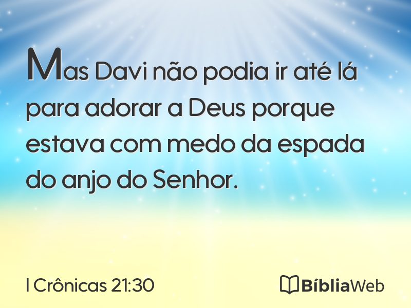 I Crônicas 21:30 em imagem para compartilhar