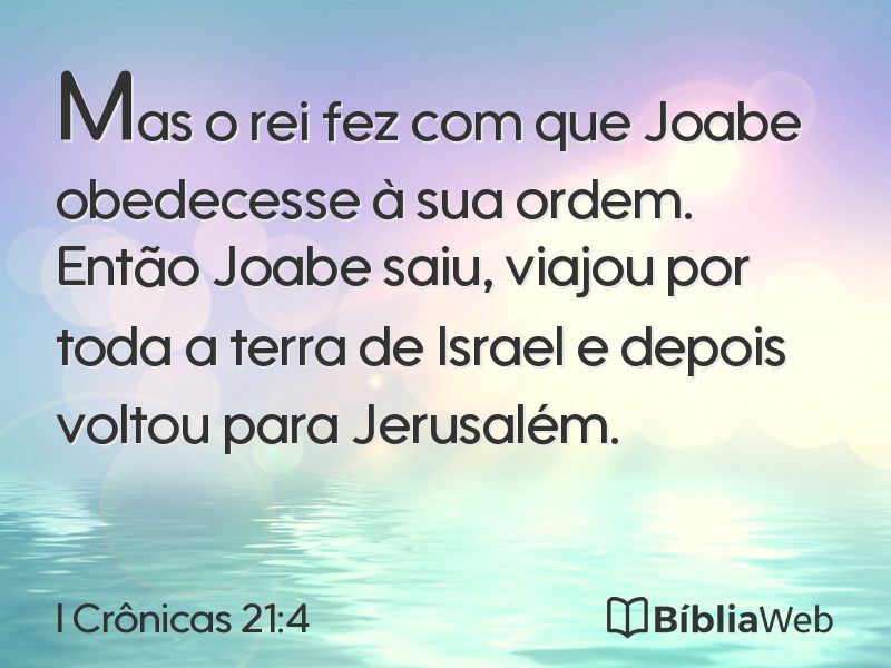 I Crônicas 21:4 em imagem para compartilhar
