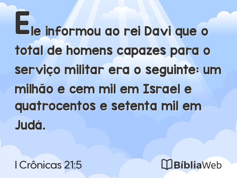 I Crônicas 21:5 em imagem para compartilhar