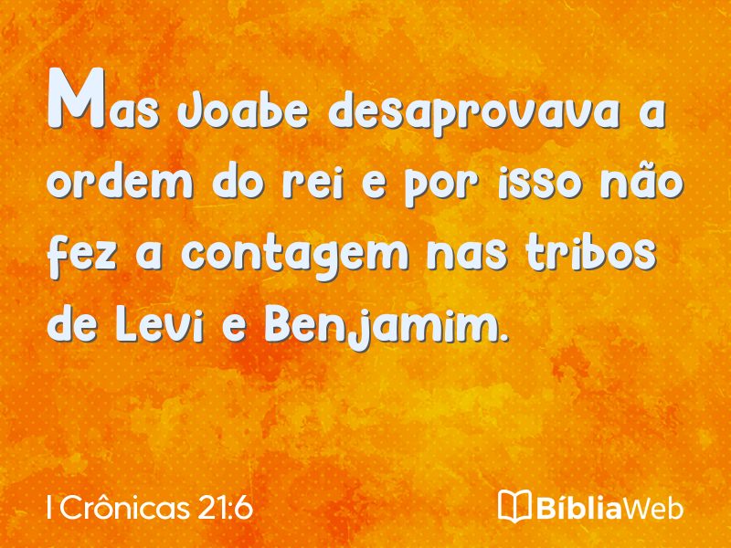 I Crônicas 21:6 em imagem para compartilhar