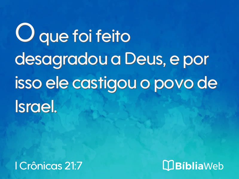 I Crônicas 21:7 em imagem para compartilhar