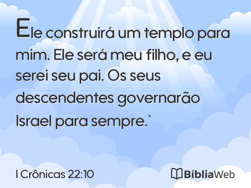 I Crônicas 22:10 em imagem para compartilhar