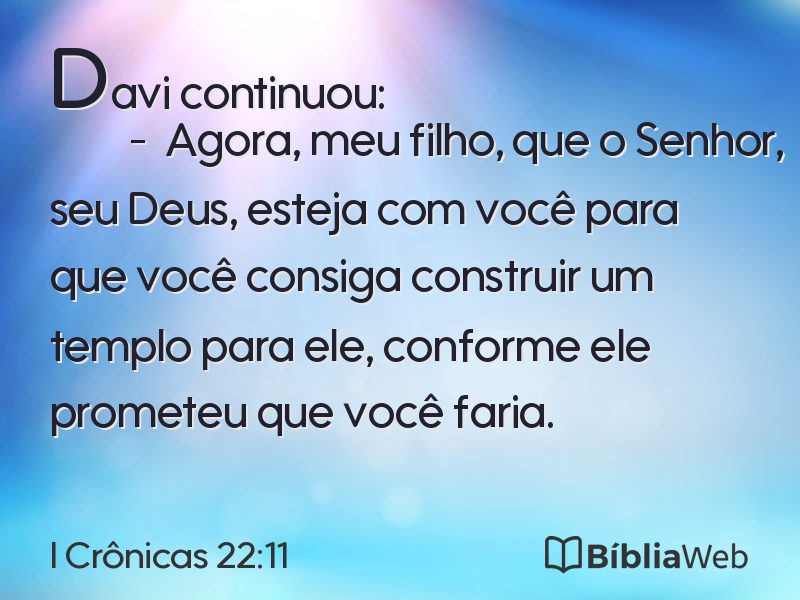 I Crônicas 22:11 em imagem para compartilhar