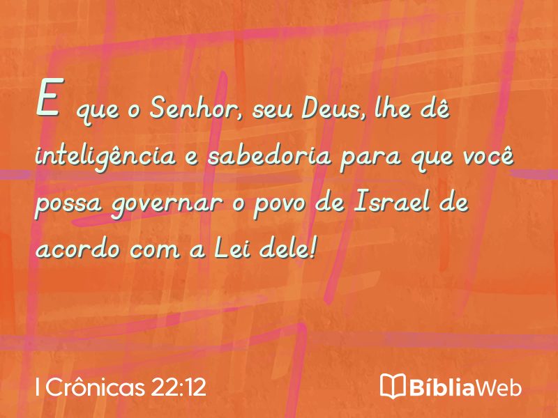 I Crônicas 22:12 em imagem para compartilhar
