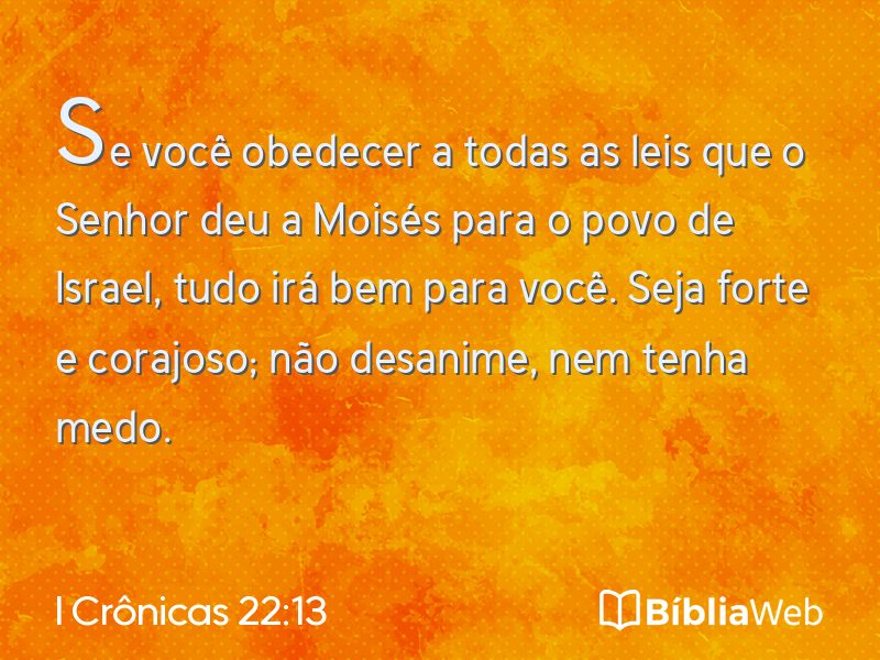I Crônicas 22:13 em imagem para compartilhar