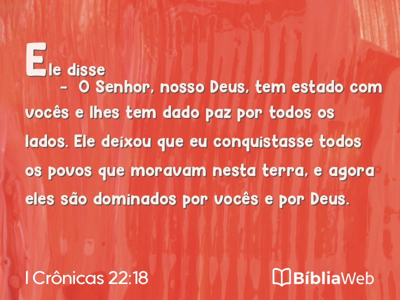 I Crônicas 22:18 em imagem para compartilhar