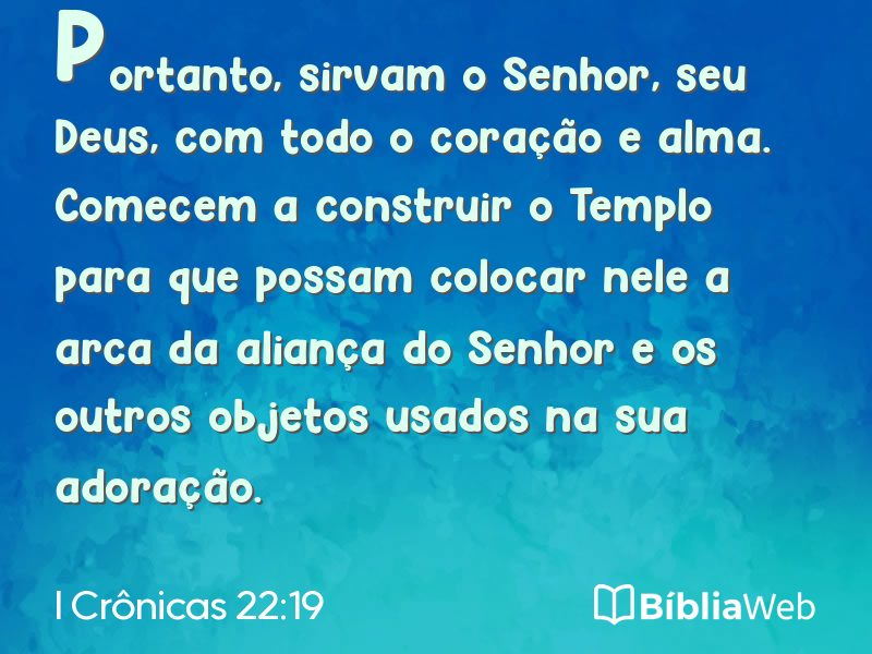 I Crônicas 22:19 em imagem para compartilhar