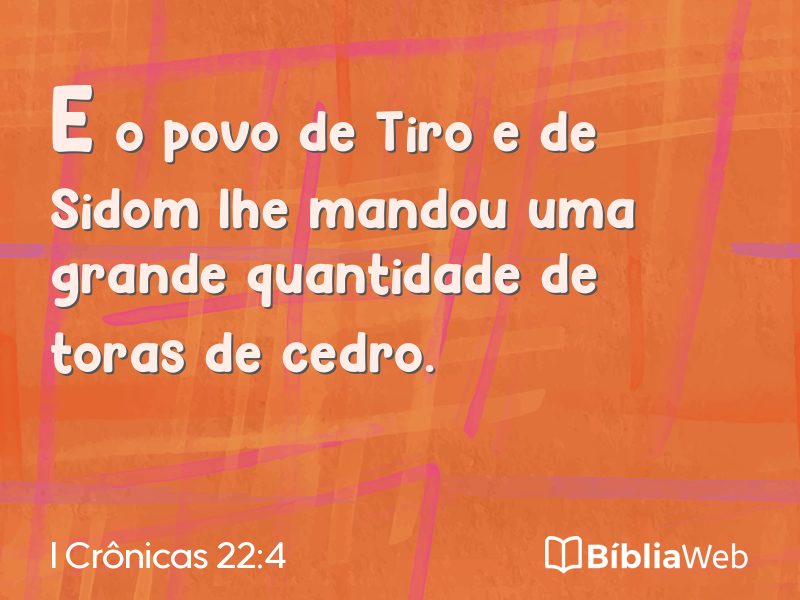 I Crônicas 22:4 em imagem para compartilhar
