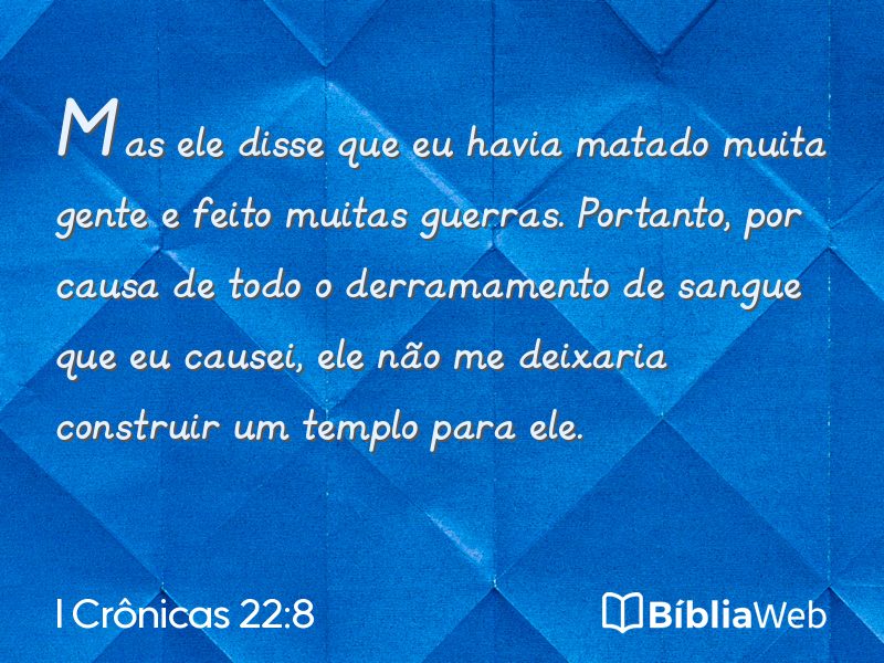 I Crônicas 22:8 em imagem para compartilhar
