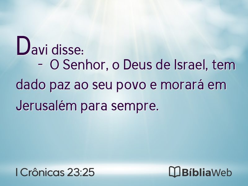 I Crônicas 23:25 em imagem para compartilhar