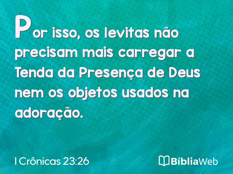 I Crônicas 23:26 em imagem para compartilhar
