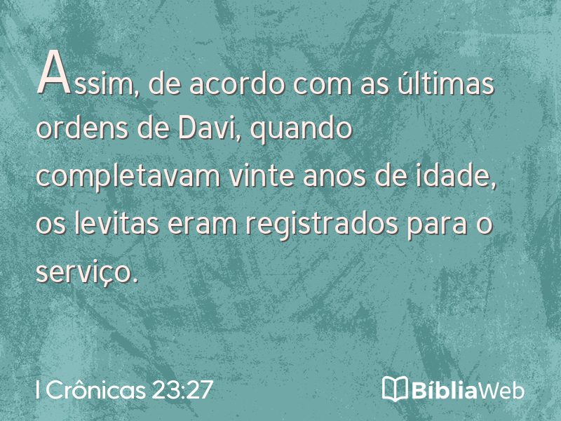 I Crônicas 23:27 em imagem para compartilhar
