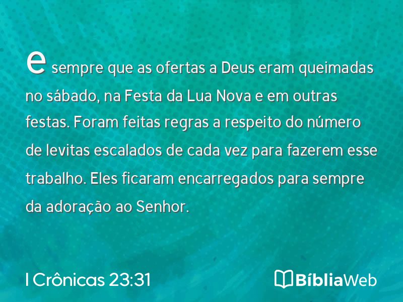I Crônicas 23:31 em imagem para compartilhar