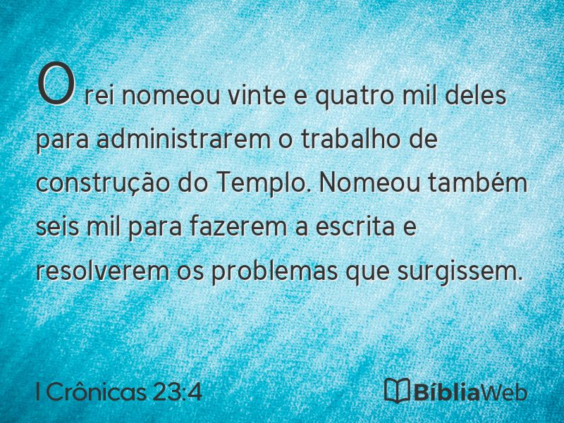 I Crônicas 23:4 em imagem para compartilhar