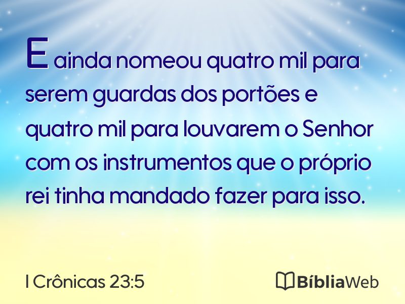 I Crônicas 23:5 em imagem para compartilhar