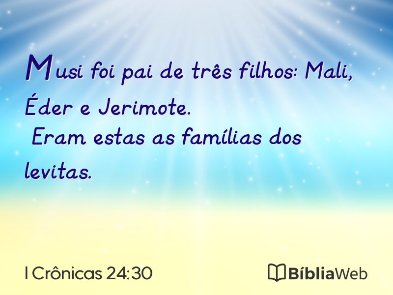 I Crônicas 24:30 em imagem para compartilhar
